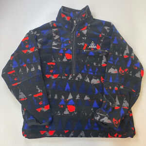 Nike ACG Zip Up Fleece Sweater Small Black 90s Y2K Vintage Aztec Blue Red